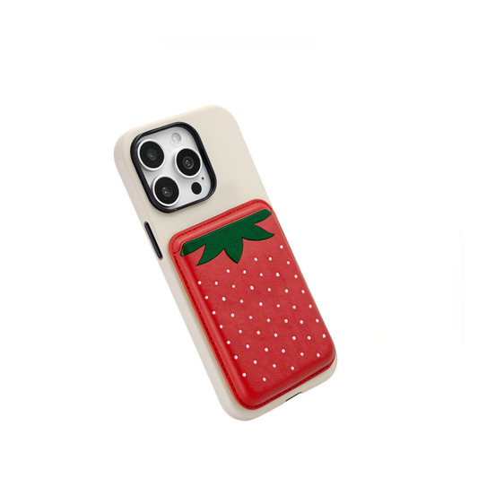 Magnetic Card Holder - Strawberry